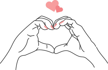 Obraz premium 手でハートを作る2 手でポーズ