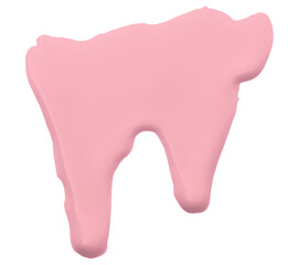 Pink flowing isolated on transparent background. Close-up.