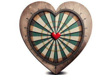 heart shaped dartboard. concept of target for love. Generative AI