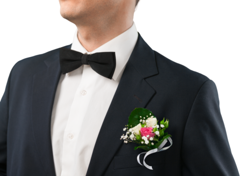 Close-up of Groom's Boutonniere