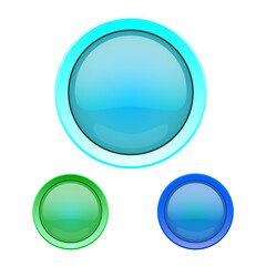 Power Switch icons vector buttons. Colorful push buttons.