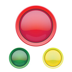 Power Switch icons vector buttons. Colorful push buttons.