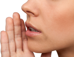 Closeup on a Woman Whispering