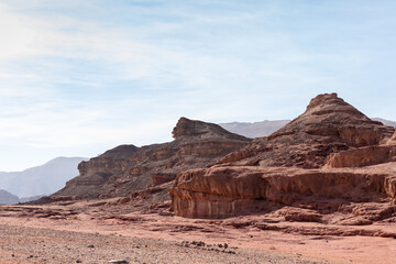 Fantastically  beautiful landscape in the national park Timna, near the city of Eilat, in southern Israel