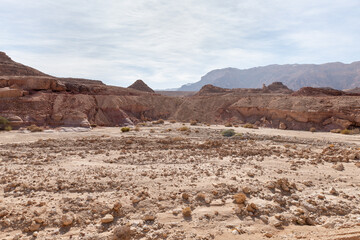 Fantastically  beautiful landscape in the national park Timna, near the city of Eilat, in southern Israel