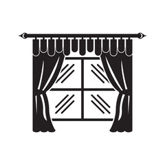 Curtains simple icon,illustration design template.