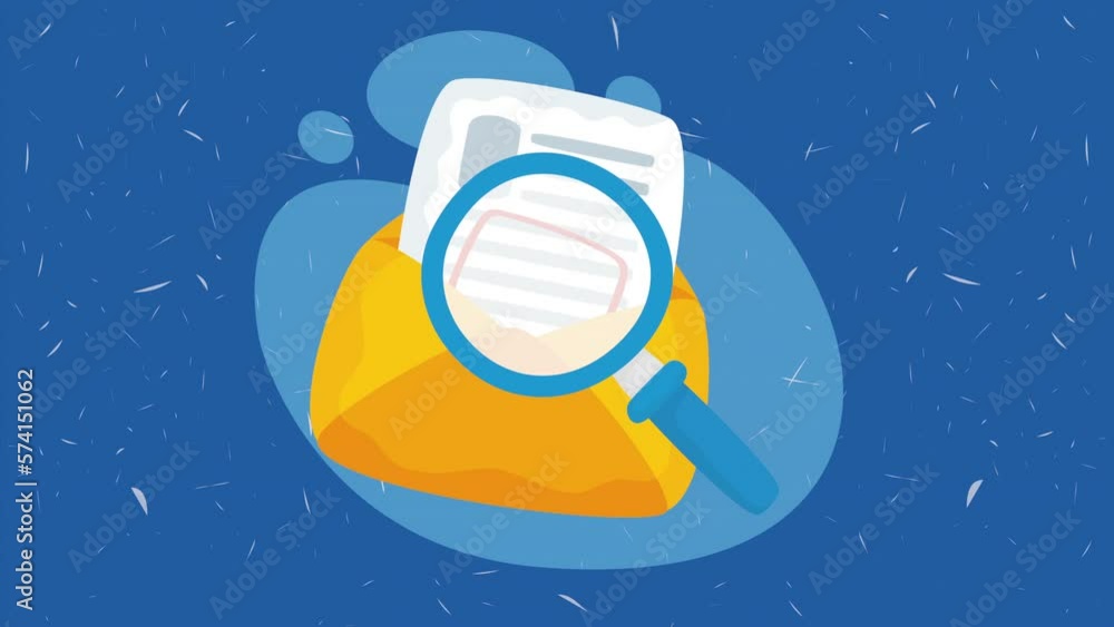 Poster envelope mail with document animation