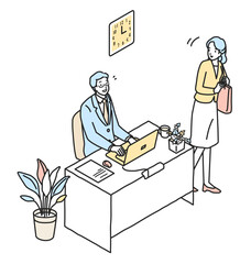 会釈をしながら早退をするOL