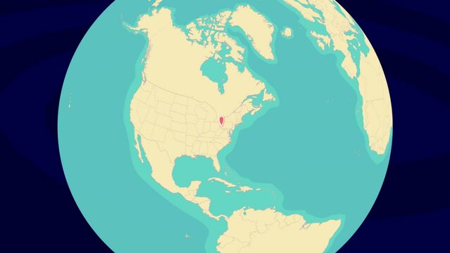 Zooming To Pittsburgh Location On Stylish World Globe