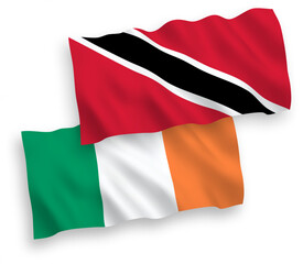 Flags of Ireland and Republic of Trinidad and Tobago on a white background