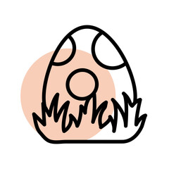 easter egg outline vector icon illustration