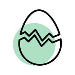 easter egg crack outline vector icon illustration