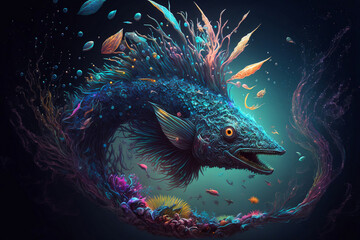 Variations of Sea Monster Generated by AI