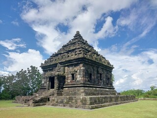 Ijo temple with blue sky. The highest temple in Yogyakarta