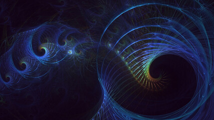 3D rendering abstract colorful fractal light background