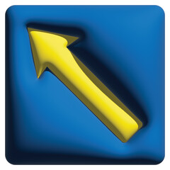 3D Illustration diagonal left in arrow set 