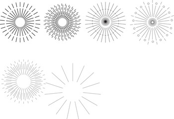 set of sun rays icons vector format