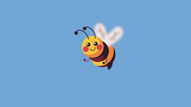 cute bee flying insect animation