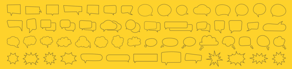 Obraz premium Cloud speech bubbles collection. Speech Bubble set. Talk bubble. Vector illustration.
