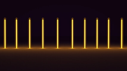 3d rendering of luminous glass tube background