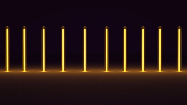 3d rendering of luminous glass tube background