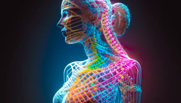 Generative AI Illustration of a 3d rendered illustration of a human anatomy