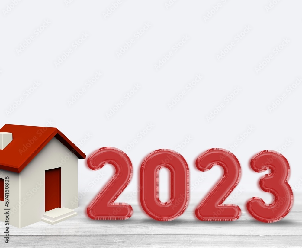 Sticker New House concept, toy home and 2023 numbers