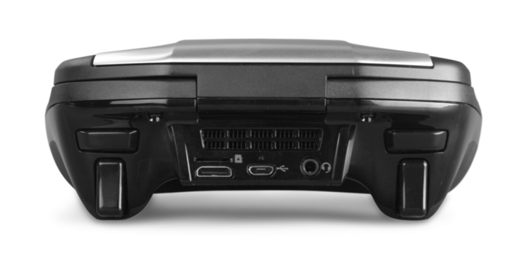 Silver ps gamepad with button