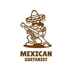 Illustration vector graphic of Mexican Guitarist, good for logo design