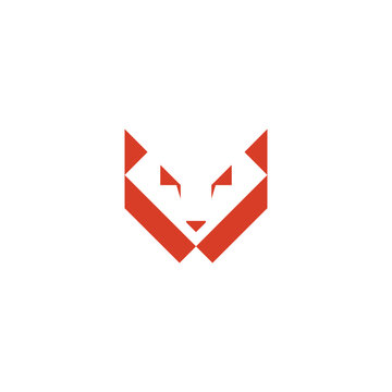 geometric head fox minimalist logo for technology, label, icon, web, symbol, fox logo, concept, template, brand, business, identity, company, design, logo,  fox vector,  fox icon,  fox geometric,