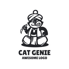 Illustration vector graphic of Cat Genie, good for logo design