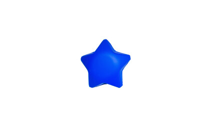 Isolated 3D blue star with transparent background