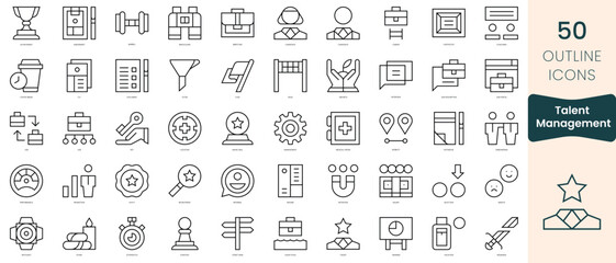Obraz na płótnie Canvas Set of talent management icons. Thin linear style icons Pack. Vector Illustration