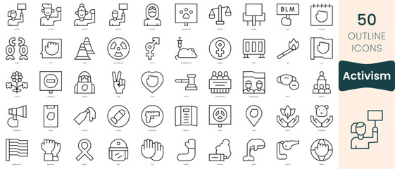 Set of activism icons. Thin linear style icons Pack. Vector Illustration