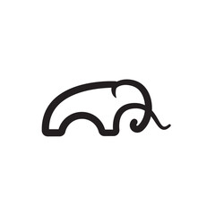 elephant logo line simple illustration.