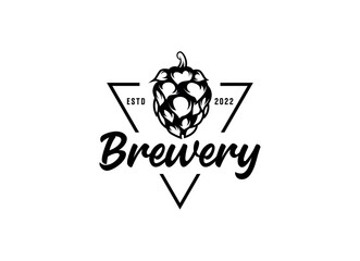 Craft beer brewery label logo design template. Liquor logo for pub and bar club