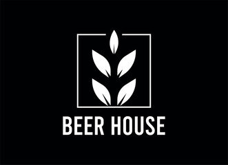 Craft beer brewery label logo design template. Liquor logo for pub and bar club