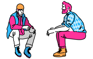 座る人物セット　秋冬
