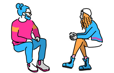 座る人物セット　秋冬
