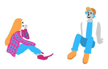 座る人物セット　秋冬
