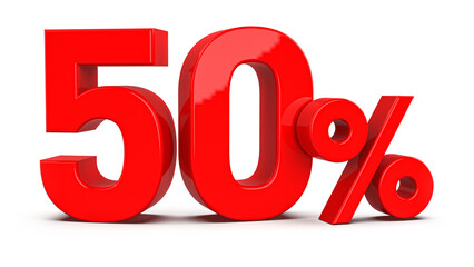 Promotion 50 Percent 3d red number percent Generative AI