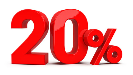 Promotion 20 Percent 3d red number percent Generative AI