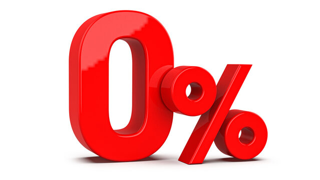 Number 0 Percent 3d red number percent Generative AI