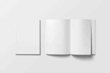 Blank Cover and Open A4 Magazine Mockup 