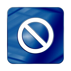 Dark Blue Colored Metal Chrome web icon cancel.