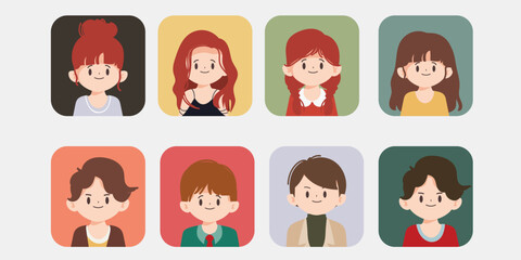 Hand drawn cartoon of business people. Flat cartoon vector character design.