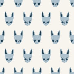 seamless pattern, rabbit art surface design for fabric scarf and decor