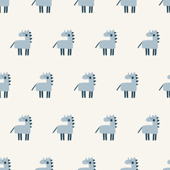 Naklejka premium seamless pattern, unicorn art surface design for fabric scarf and decor