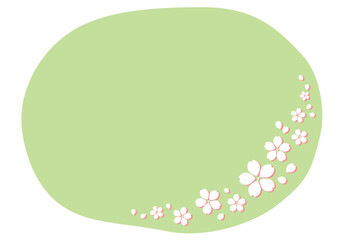 影付き白桜のほわほわフレーム/黄緑