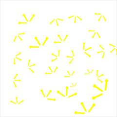 The design of the lizard footprints is used as the background pattern yellow